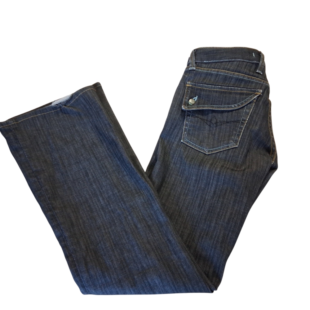 Agave Nectar Slim Boot Vaquera Denim Jeans Dark Wash Button Flap Pockets Size 26